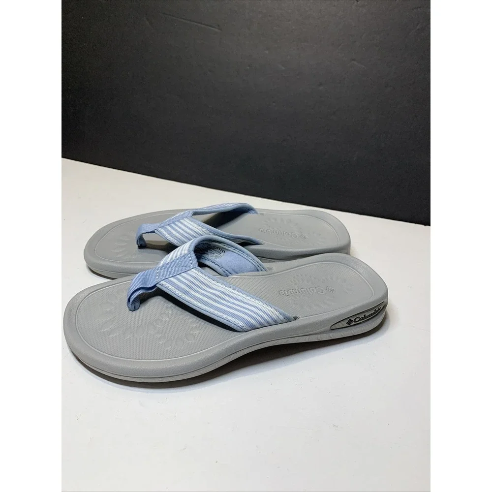 Columbia Womens Techlite Siesta Stripe Sandal Thong Flip Flop Sz 5 Beachy Casual